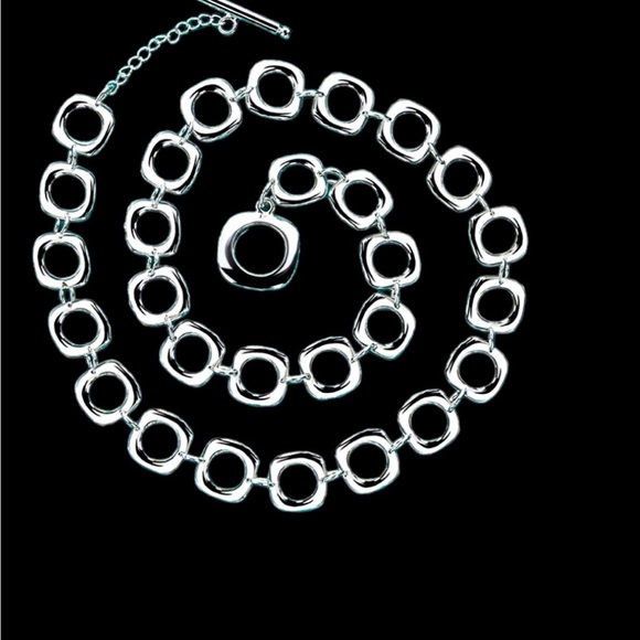 Jewelry - 925 STERLING SILVER CHAIN NECKLACE WITH MATCHING BRACELET IN TIFF & CO POUCH